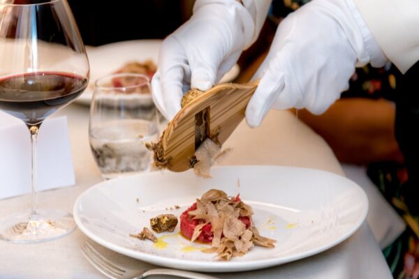 Alba White Truffle Sliced By The Waiter S White Gloved — Langhe and Sardinia tour by Italy Travel Specialist