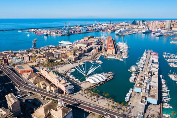 Genoa Port Aerial Panoramic View — Langhe and Sardinia tour by Italy Travel Specialist