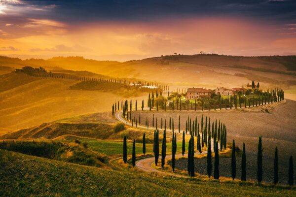 Beautiful Tuscany At Sunset After Rain Autumn In Crete — Romantic Italy honeymoon by Italy Travel Specialist