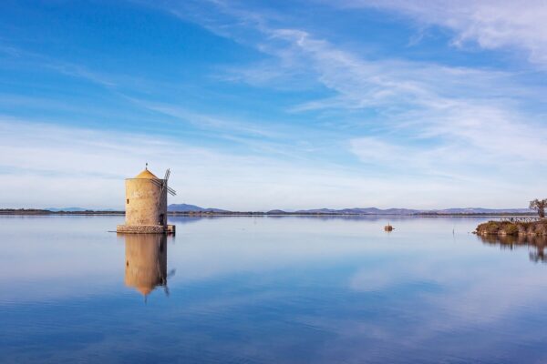 Picturesque Old Windmill In The Lagoon Orbetello On The — Tuscany grand journey by Italy Travel Specialist