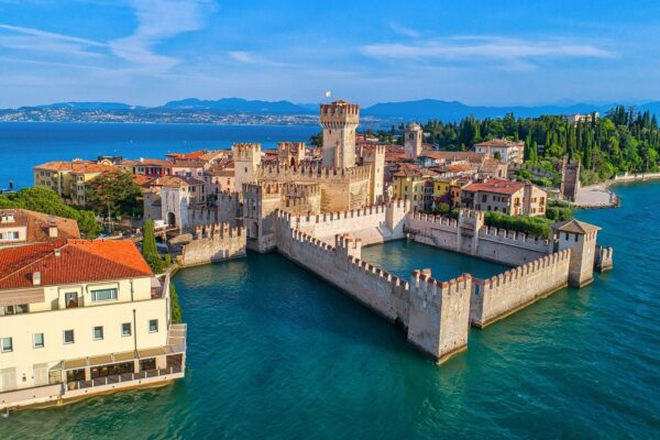 Aerial View To The Town Of Sirmione Popular Travel — Best of Italy tour by Italy Travel Specialist